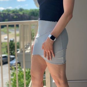 B&W Striped Bodycon Mini Skirt